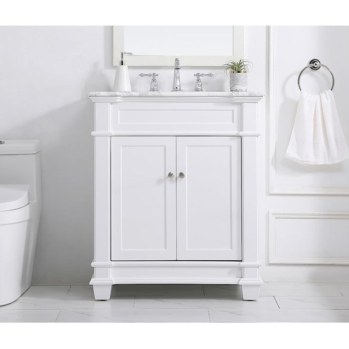 Elegant Kitchen/Bath Wesley 30" Single Bathroom Vanity Set, White