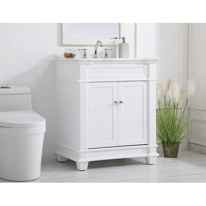 Elegant Kitchen/Bath Wesley 30" Single Bathroom Vanity Set, White