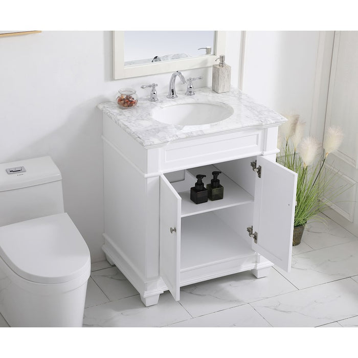 Elegant Kitchen/Bath Wesley 30" Single Bathroom Vanity Set, White