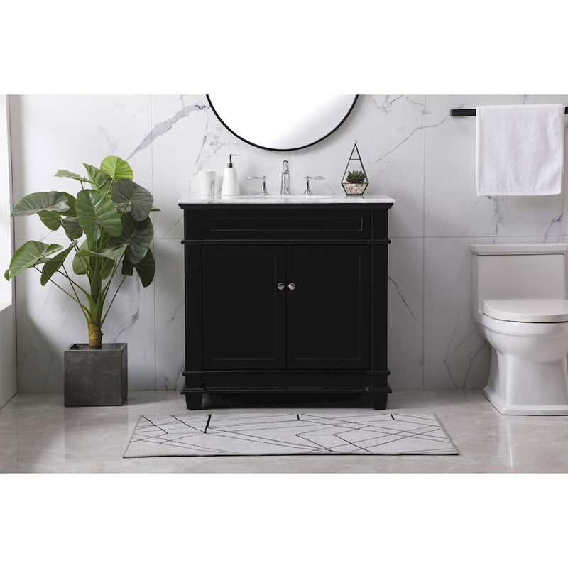 Elegant Kitchen/Bath Wesley 36" Single Bathroom Vanity Set, Black