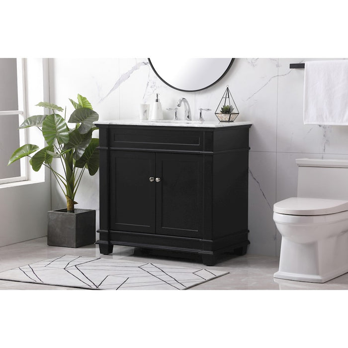 Elegant Kitchen/Bath Wesley 36" Single Bathroom Vanity Set, Black