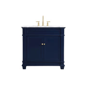 Elegant Kitchen/Bath Wesley 36" Single Bathroom Vanity Set, Blue - VF50036BL