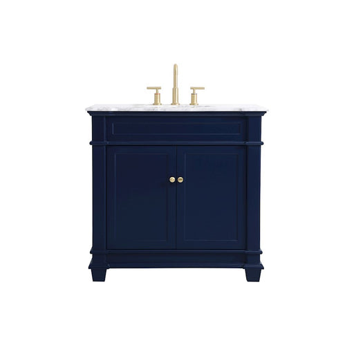 Elegant Kitchen/Bath Wesley 36" Single Bathroom Vanity Set, Blue - VF50036BL