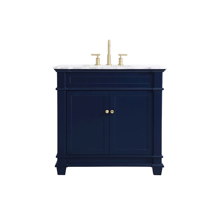 Elegant Kitchen/Bath Wesley 36" Single Bathroom Vanity Set, Blue - VF50036BL