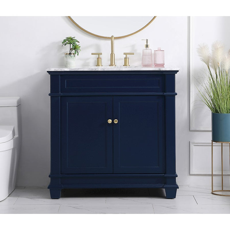 Elegant Kitchen/Bath Wesley 36" Single Bathroom Vanity Set, Blue