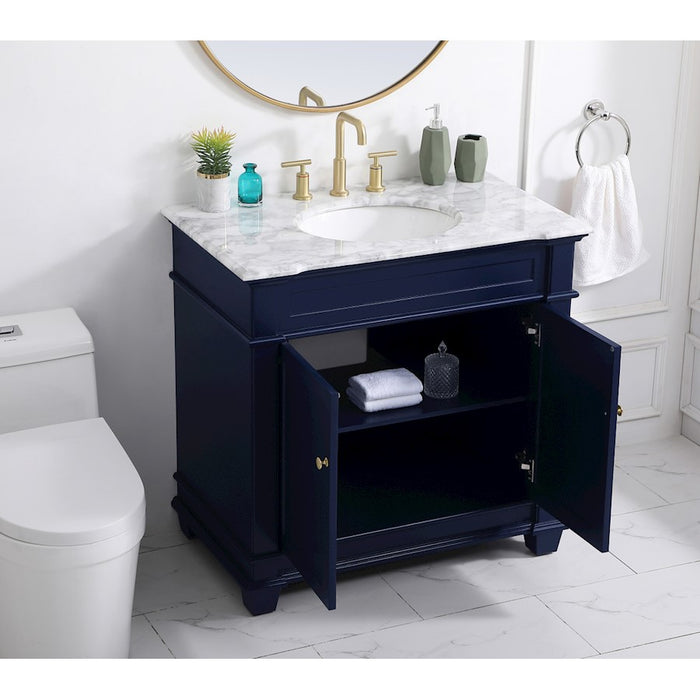Elegant Kitchen/Bath Wesley 36" Single Bathroom Vanity Set, Blue