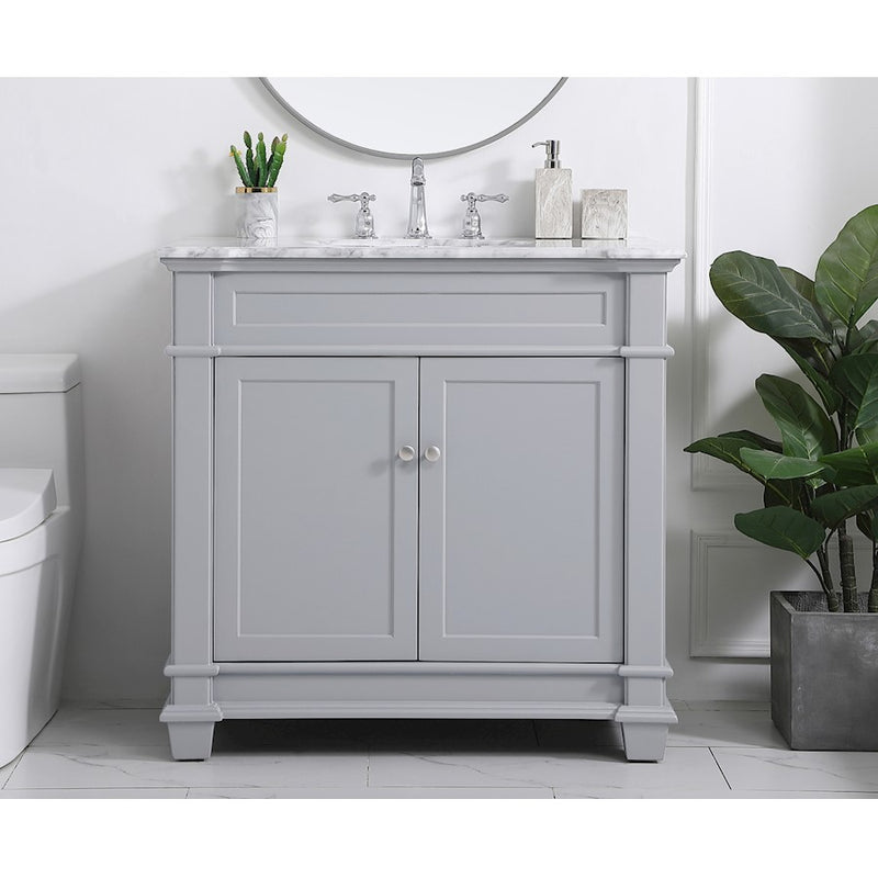 Elegant Kitchen/Bath Wesley 36" Single Bathroom Vanity Set, Grey