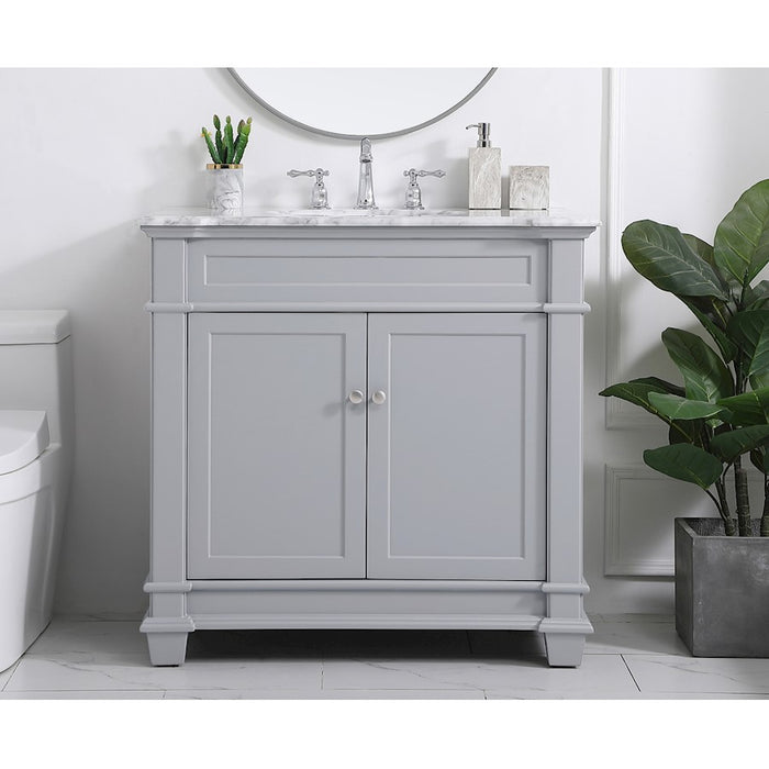 Elegant Kitchen/Bath Wesley 36" Single Bathroom Vanity Set, Grey