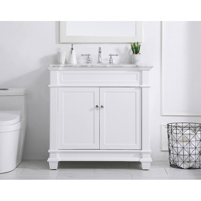 Elegant Kitchen/Bath Wesley 36" Single Bathroom Vanity Set, White