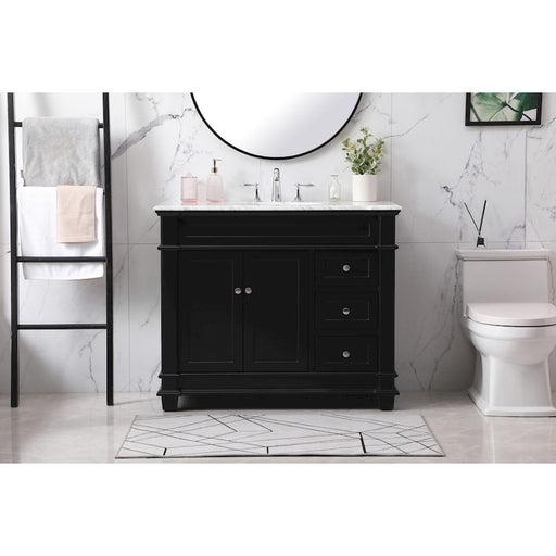 Elegant Kitchen/Bath Wesley 42" Single Bathroom Vanity Set, Black
