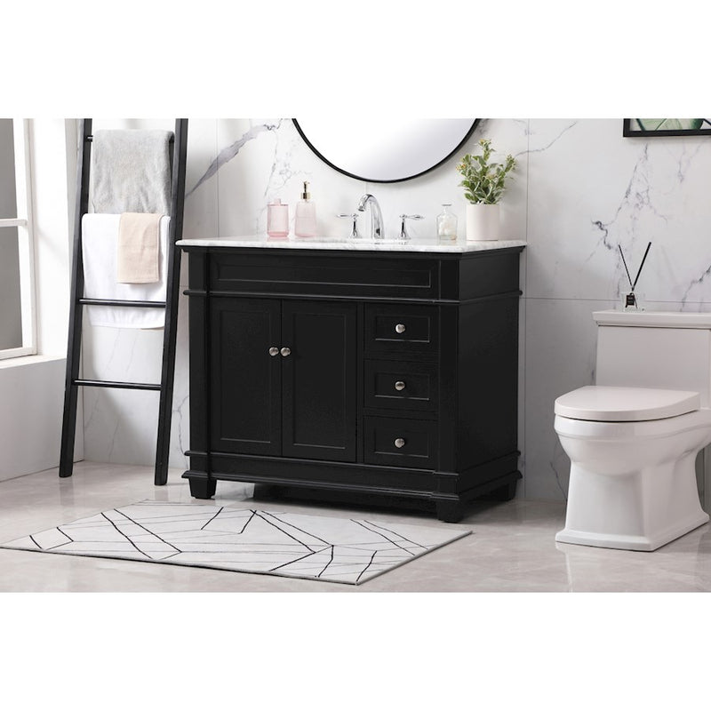 Elegant Kitchen/Bath Wesley 42" Single Bathroom Vanity Set, Black