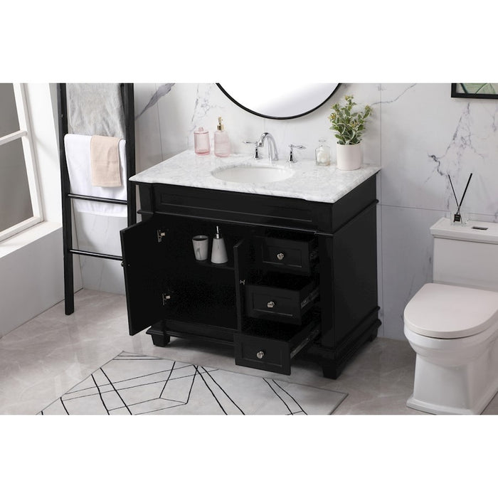 Elegant Kitchen/Bath Wesley 42" Single Bathroom Vanity Set, Black