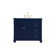 Elegant Kitchen/Bath Wesley 42" Single Bathroom Vanity Set, Blue - VF50042BL