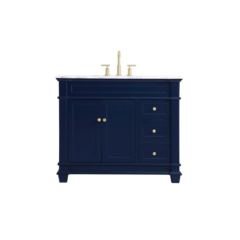 Elegant Kitchen/Bath Wesley 42" Single Bathroom Vanity Set, Blue - VF50042BL