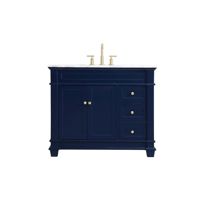 Elegant Kitchen/Bath Wesley 42" Single Bathroom Vanity Set, Blue - VF50042BL