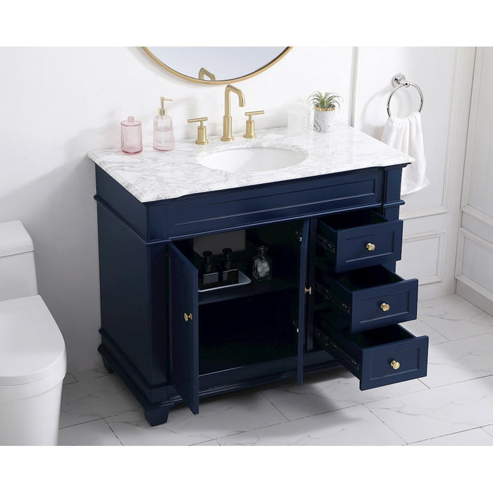 Elegant Kitchen/Bath Wesley 42" Single Bathroom Vanity Set, Blue