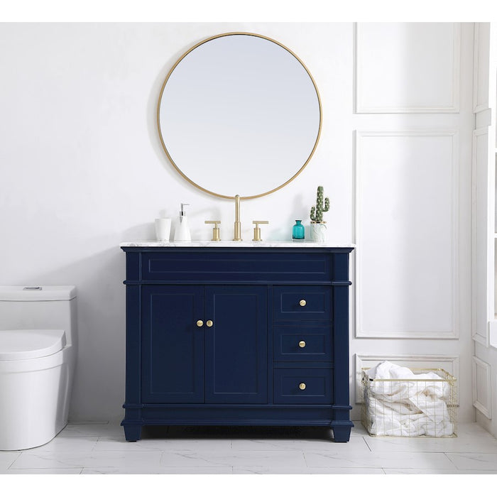 Elegant Kitchen/Bath Wesley 42" Single Bathroom Vanity Set, Blue