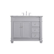 Elegant Kitchen/Bath Wesley 42" Single Bathroom Vanity Set, Grey - VF50042GR
