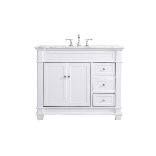 Elegant Kitchen/Bath Wesley 42" Single Bathroom Vanity Set, White - VF50042WH