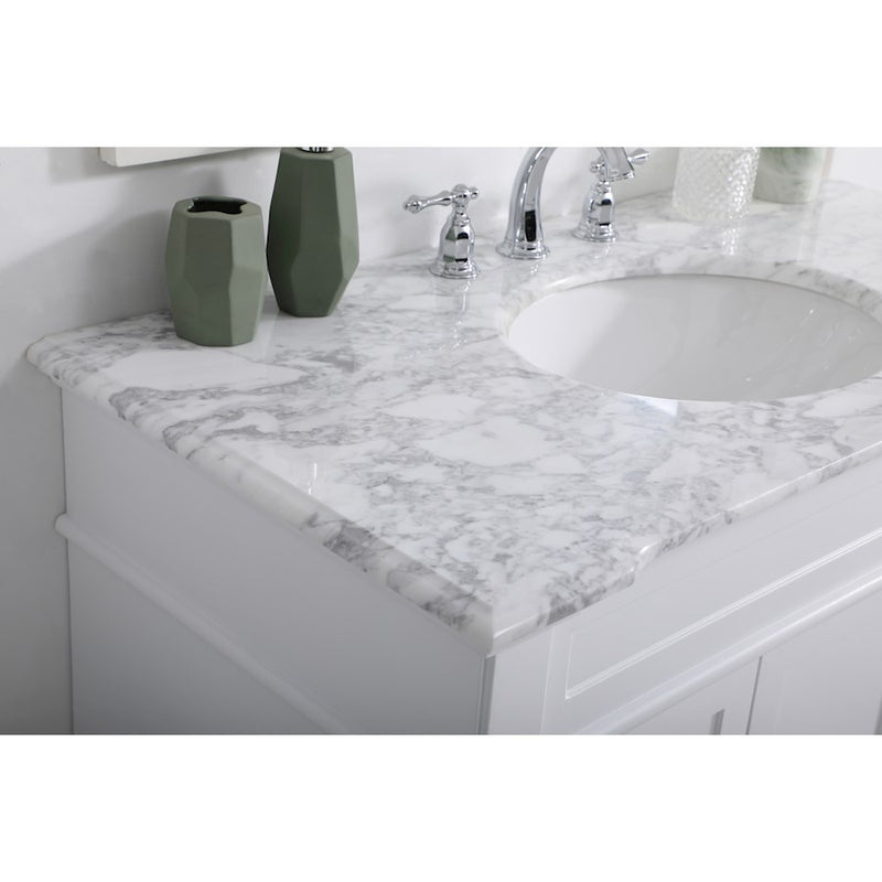 Elegant Kitchen/Bath Wesley 42" Single Bathroom Vanity Set, White