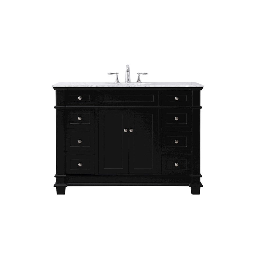 Elegant Kitchen/Bath Wesley 48" Single Bathroom Vanity Set, Black - VF50048BK