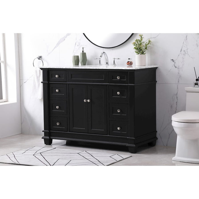 Elegant Kitchen/Bath Wesley 48" Single Bathroom Vanity Set, Black