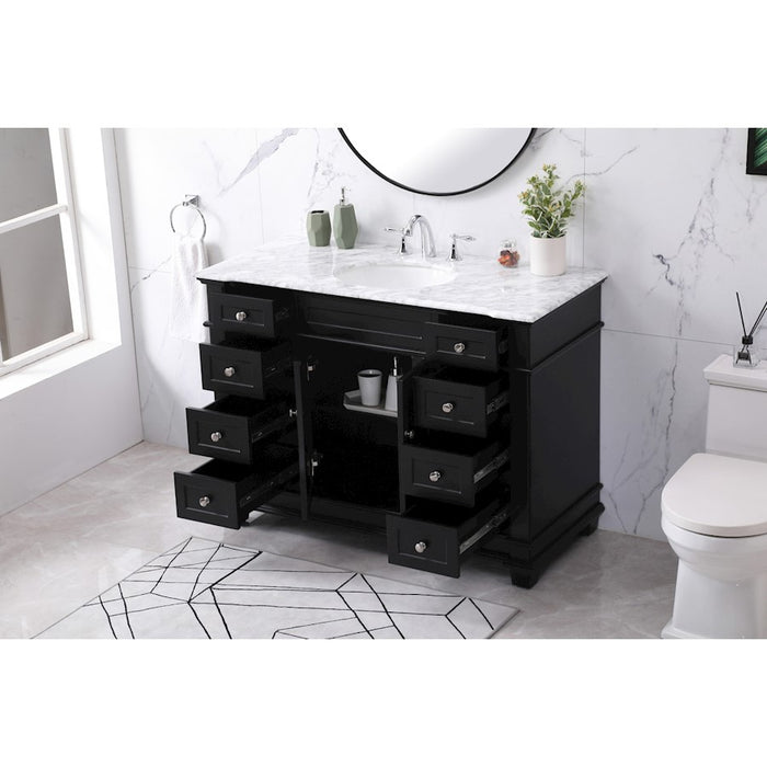 Elegant Kitchen/Bath Wesley 48" Single Bathroom Vanity Set, Black