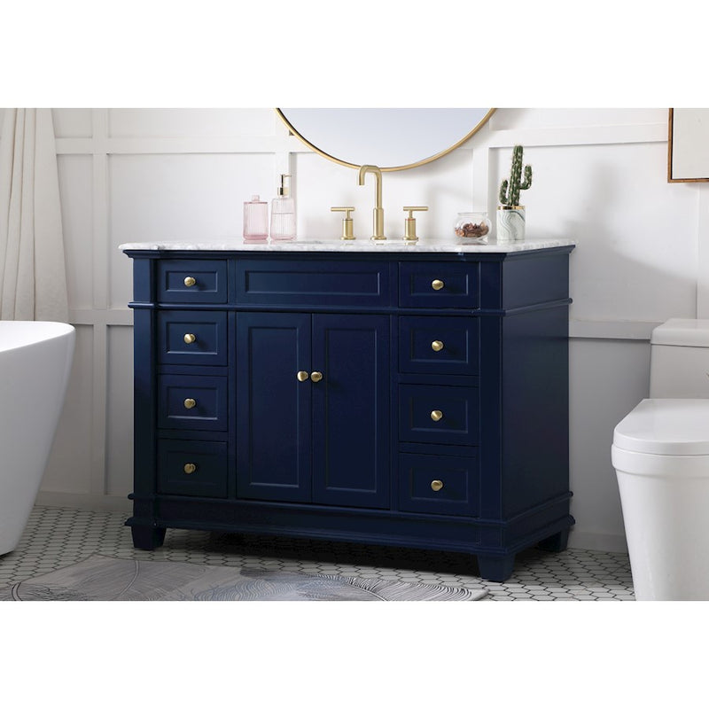Elegant Kitchen/Bath Wesley 48" Single Bathroom Vanity Set, Blue