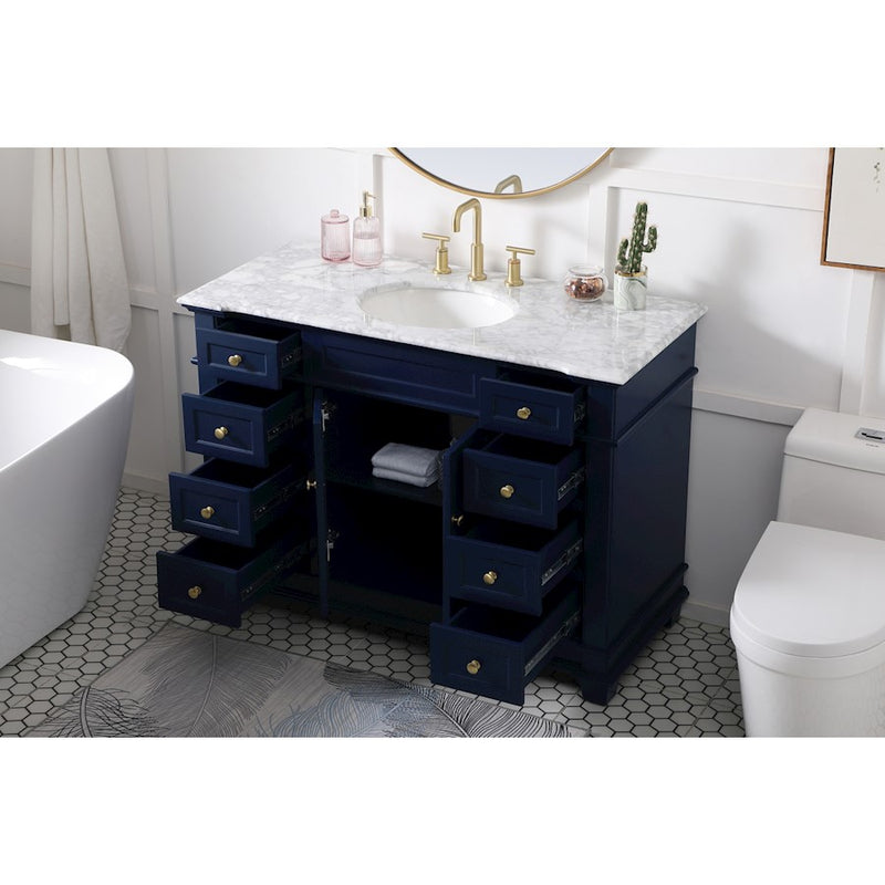 Elegant Kitchen/Bath Wesley 48" Single Bathroom Vanity Set, Blue