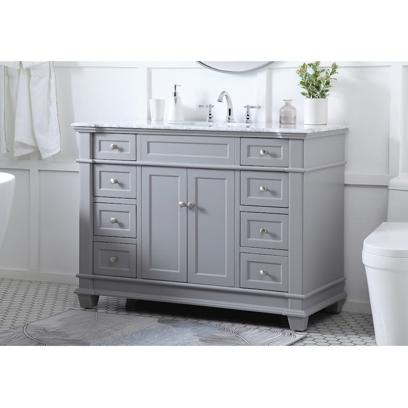 Elegant Kitchen/Bath Wesley 48" Single Bathroom Vanity Set, Grey