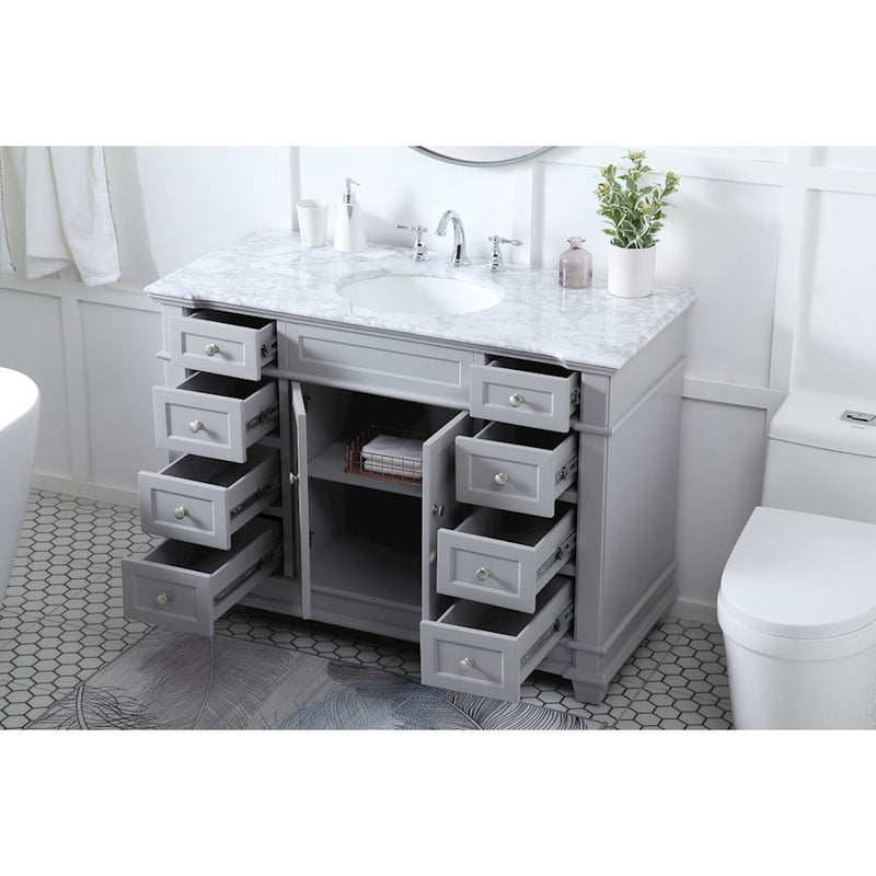 Elegant Kitchen/Bath Wesley 48" Single Bathroom Vanity Set, Grey