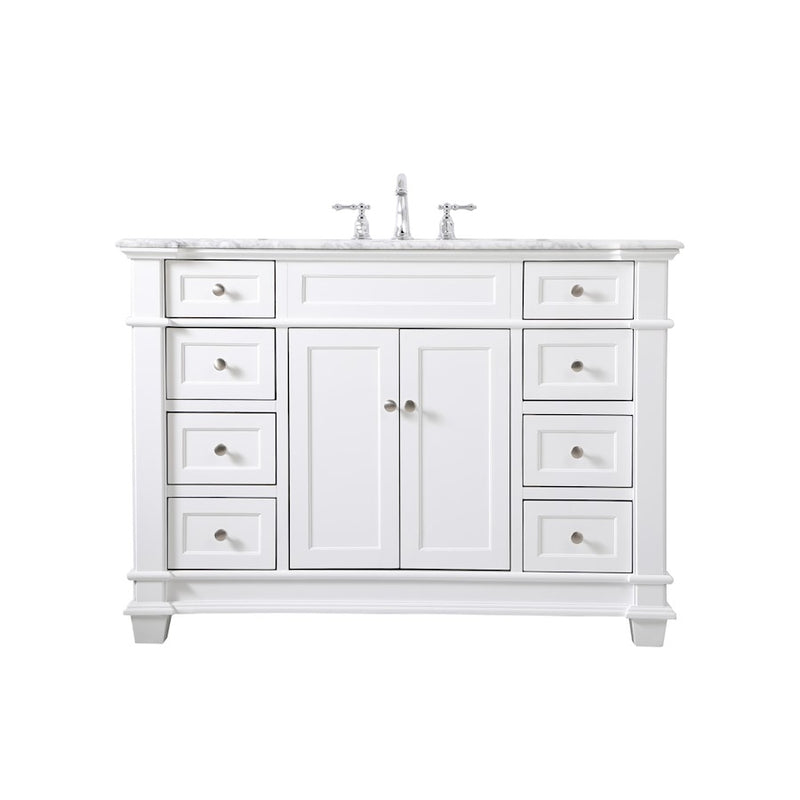 Elegant Kitchen/Bath Wesley 48" Single Bathroom Vanity Set, White - VF50048WH