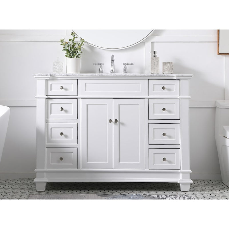 Elegant Kitchen/Bath Wesley 48" Single Bathroom Vanity Set, White