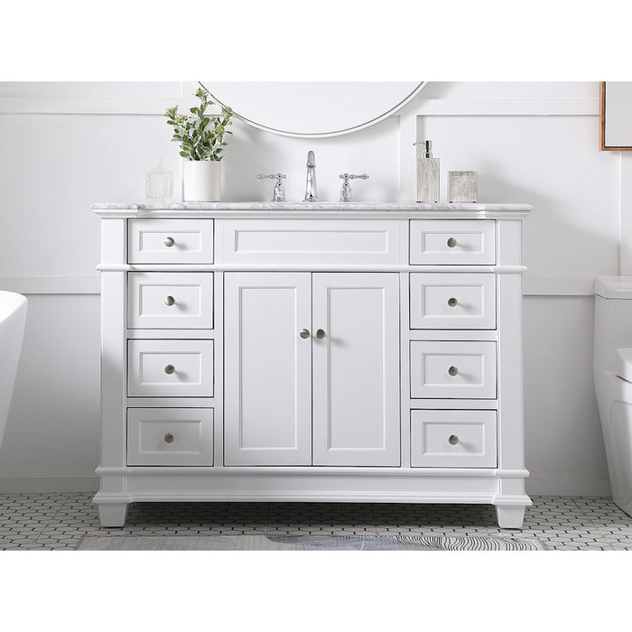 Elegant Kitchen/Bath Wesley 48" Single Bathroom Vanity Set, White