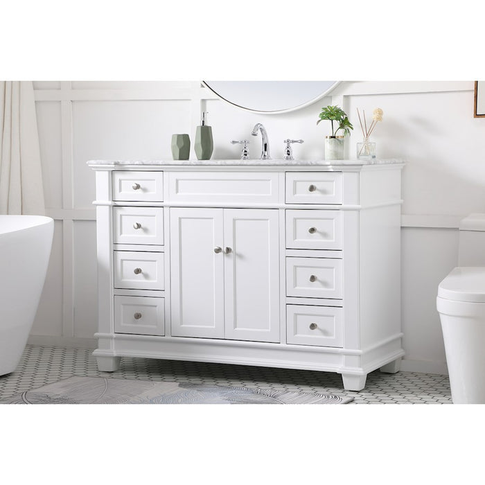 Elegant Kitchen/Bath Wesley 48" Single Bathroom Vanity Set, White