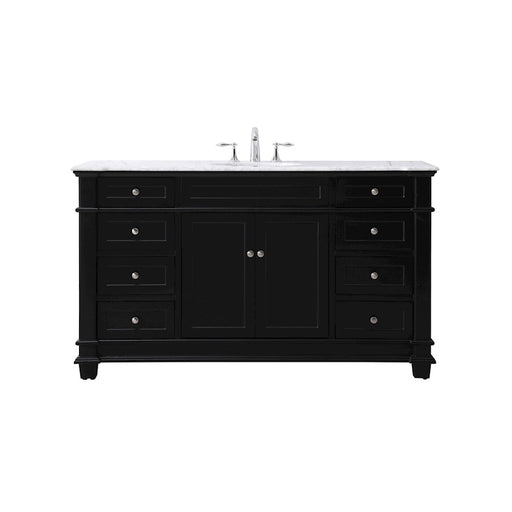Elegant Kitchen/Bath Wesley 60" Single Bathroom Vanity Set, Black - VF50060BK