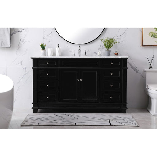 Elegant Kitchen/Bath Wesley 60" Single Bathroom Vanity Set, Black