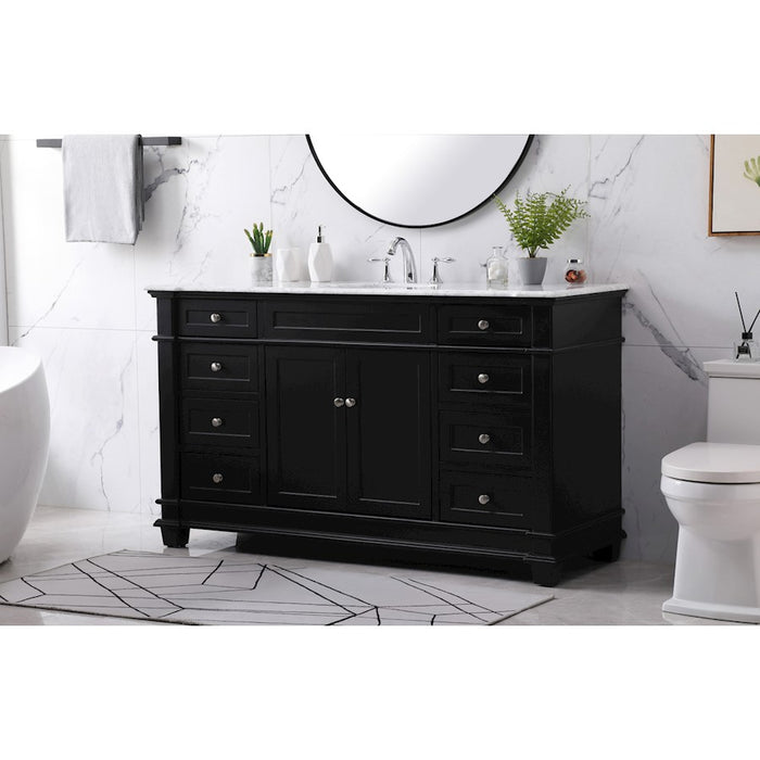 Elegant Kitchen/Bath Wesley 60" Single Bathroom Vanity Set, Black