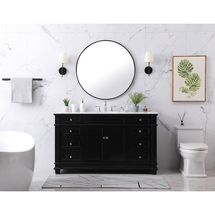 Elegant Kitchen/Bath Wesley 60" Single Bathroom Vanity Set, Black