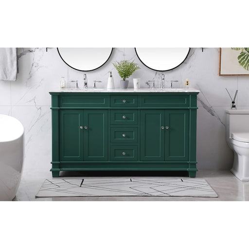 Elegant Kitchen/Bath Wesley 60" Double Bathroom Vanity Set, Black