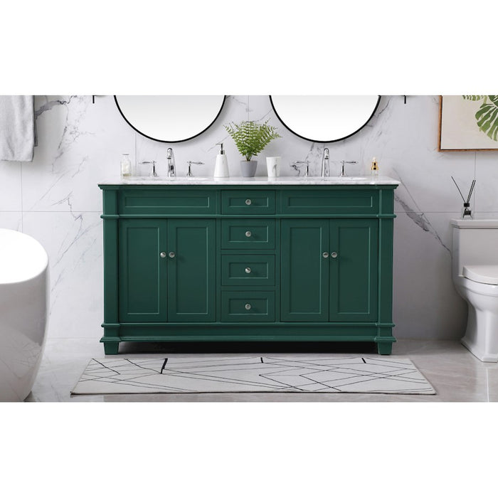 Elegant Kitchen/Bath Wesley 60" Double Bathroom Vanity Set, Black