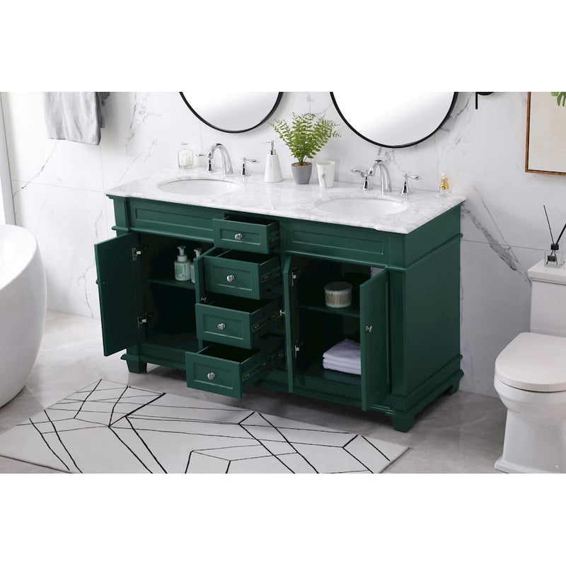 Elegant Kitchen/Bath Wesley 60" Double Bathroom Vanity Set, Black