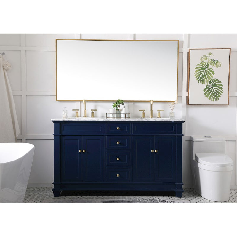 Elegant Kitchen/Bath Wesley 60" Double Bathroom Vanity Set, Black