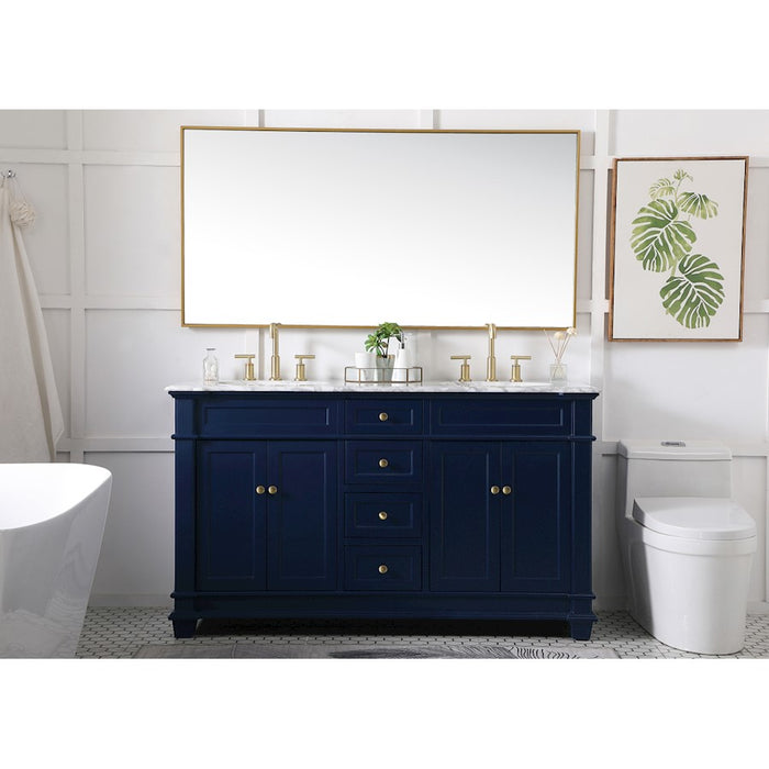 Elegant Kitchen/Bath Wesley 60" Double Bathroom Vanity Set, Black