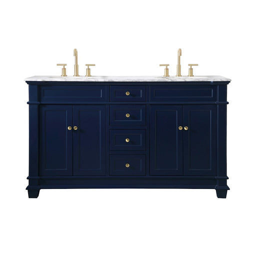 Elegant Kitchen/Bath Wesley 60" Double Bathroom Vanity Set, Blue - VF50060DBL