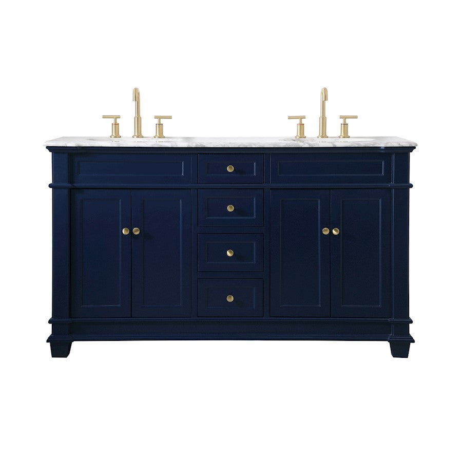 Elegant Kitchen/Bath Wesley 60" Double Bathroom Vanity Set, Blue - VF50060DBL
