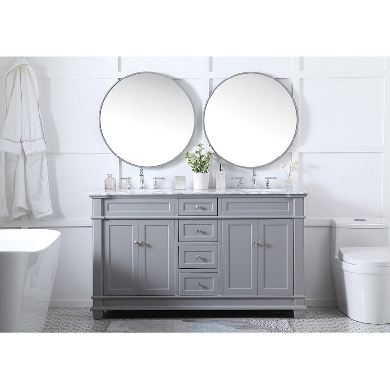 Elegant Kitchen/Bath Wesley 60" Double Bathroom Vanity Set, Blue
