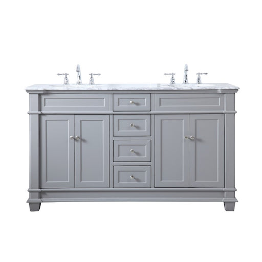 Elegant Kitchen/Bath Wesley 60" Double Bathroom Vanity Set, Grey - VF50060DGR