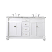 Elegant Kitchen/Bath Wesley 60" Double Bathroom Vanity Set, White - VF50060DWH