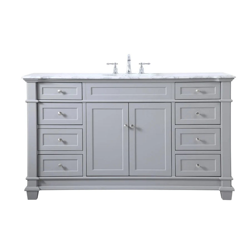 Elegant Kitchen/Bath Wesley 60" Single Bathroom Vanity Set, Grey - VF50060GR